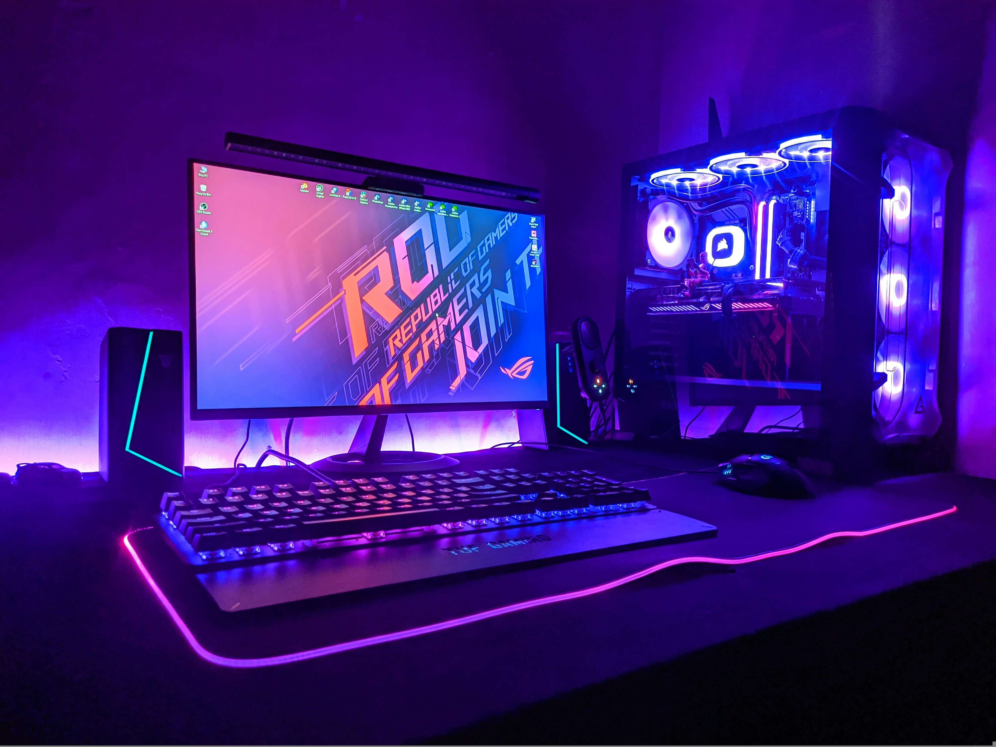 White and Purple themed gaming PC